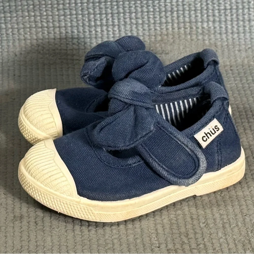 Chus Athena Velcro Mary Jane Shoes Navy Blue‎ Toddler Size 5C US 21 EU